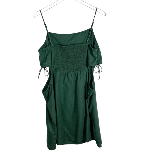 AERIE XL Green Linen Blend Mini Dress with side cut outs - Picture 4 of 8